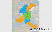Political 3D Map of Haut-Shaba, lighten, semi-desaturated