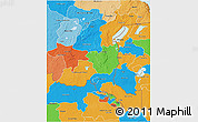 Political 3D Map of Haut-Shaba, political shades outside