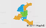 Political 3D Map of Haut-Shaba, single color outside