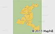 Savanna Style 3D Map of Haut-Shaba, single color outside
