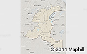 Shaded Relief 3D Map of Haut-Shaba, semi-desaturated