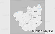 Gray 3D Map of Kasenga, single color outside