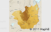 Physical 3D Map of Kasenga, shaded relief outside