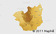 Physical 3D Map of Kasenga, single color outside