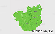 Political 3D Map of Kasenga, cropped outside