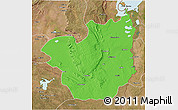 Political 3D Map of Kasenga, satellite outside