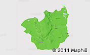 Political 3D Map of Kasenga, single color outside