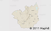 Shaded Relief 3D Map of Kasenga, single color outside