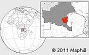 Blank Location Map of Kasenga, highlighted country, highlighted grandparent region