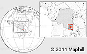 Blank Location Map of Kasenga, highlighted country, highlighted parent region, within the entire country