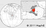 Blank Location Map of Kasenga, highlighted country, highlighted parent region