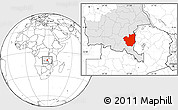 Blank Location Map of Kasenga, highlighted grandparent region