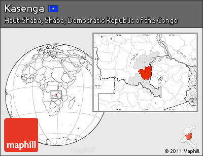 Blank Location Map of Kasenga, highlighted parent region