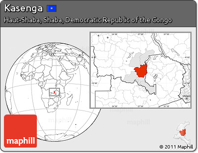 Blank Location Map of Kasenga, highlighted parent region