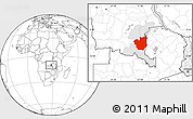 Blank Location Map of Kasenga, highlighted parent region