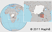 Gray Location Map of Kasenga, highlighted country, highlighted grandparent region, within the entire country