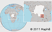 Gray Location Map of Kasenga, highlighted country, highlighted parent region, within the entire country