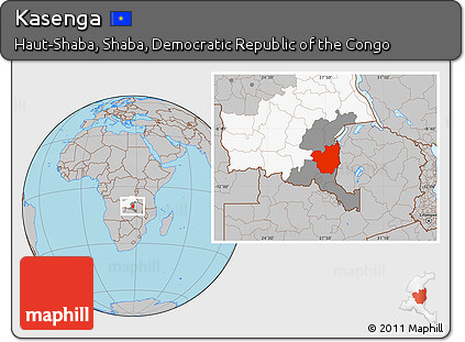 Gray Location Map of Kasenga, highlighted parent region, highlighted grandparent region
