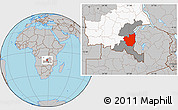 Gray Location Map of Kasenga, highlighted parent region, highlighted grandparent region