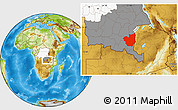Physical Location Map of Kasenga, highlighted country, highlighted grandparent region