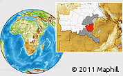 Physical Location Map of Kasenga, highlighted parent region, highlighted grandparent region