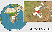Satellite Location Map of Kasenga, highlighted parent region