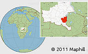 Savanna Style Location Map of Kasenga, highlighted grandparent region