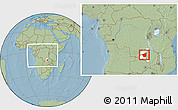 Savanna Style Location Map of Kasenga, highlighted parent region, within the entire country, hill shading