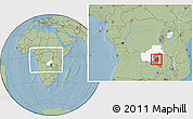 Savanna Style Location Map of Kasenga, highlighted parent region, highlighted grandparent region, within the entire country, hill shading