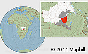 Savanna Style Location Map of Kasenga, highlighted parent region, highlighted grandparent region, hill shading