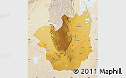 Physical Map of Kasenga, lighten