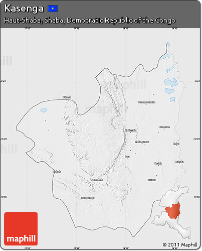 Silver Style Map of Kasenga, single color outside