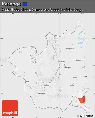 Silver Style Map of Kasenga, single color outside