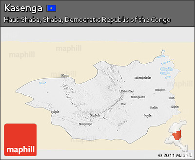 Classic Style Panoramic Map of Kasenga, single color outside