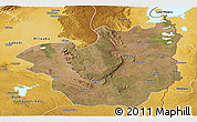 Satellite Panoramic Map of Kasenga, physical outside