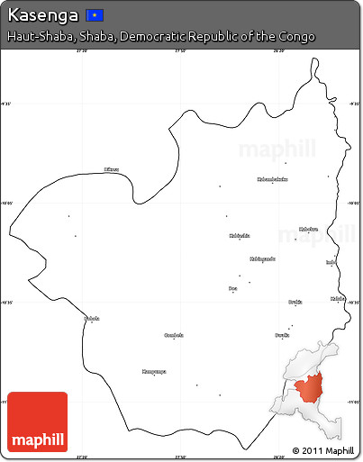 Blank Simple Map of Kasenga, cropped outside