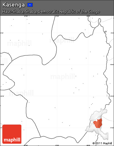 Blank Simple Map of Kasenga, no labels