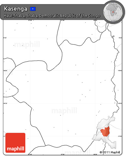 Blank Simple Map of Kasenga, no labels