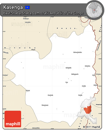 Classic Style Simple Map of Kasenga