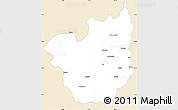 Classic Style Simple Map of Kasenga, single color outside