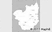 Gray Simple Map of Kasenga, single color outside