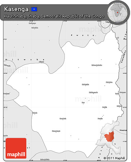 Silver Style Simple Map of Kasenga