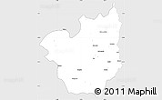 Silver Style Simple Map of Kasenga, single color outside