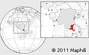 Blank Location Map of Haut-Shaba, highlighted country, within the entire country