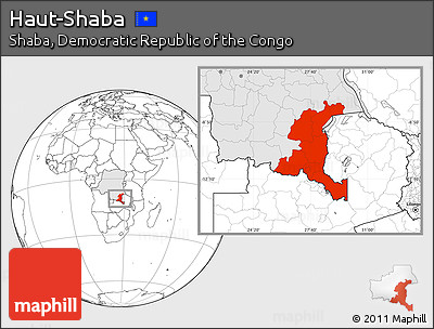 Blank Location Map of Haut-Shaba, highlighted country