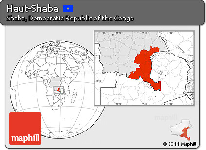 Blank Location Map of Haut-Shaba, highlighted country