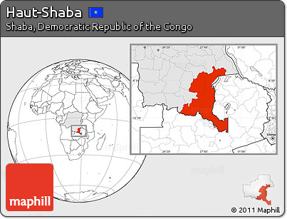 Blank Location Map of Haut-Shaba, highlighted country
