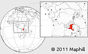 Blank Location Map of Haut-Shaba, highlighted parent region, within the entire country