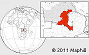 Blank Location Map of Haut-Shaba, highlighted parent region