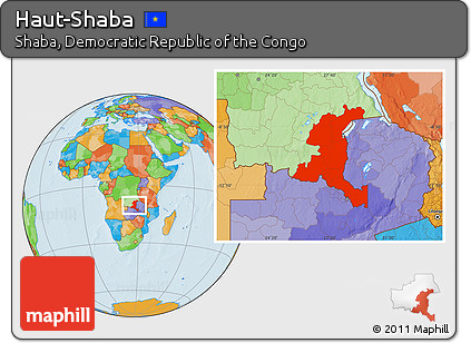 Political Location Map of Haut-Shaba